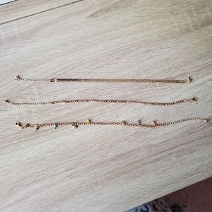 3 gold ankle bracelets from Torrid